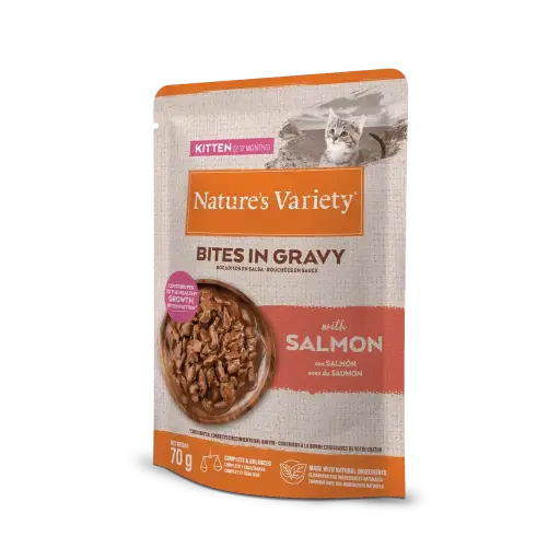 BOCADITOS EN SALSA PARA GATITO CON SALMON